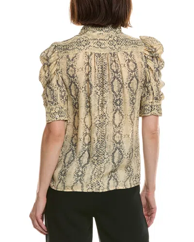 Frame Snake Gillian Short Sleeve Top In Camel Multi In Brown