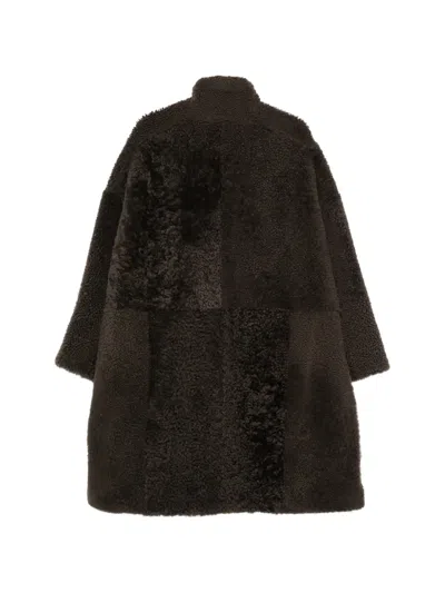 Tom Ford Cashmere Cocoon Jacket Oversized Patchwork Texture In Brown