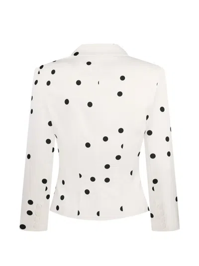 Anna October Giada Polka-dot Blazer In White