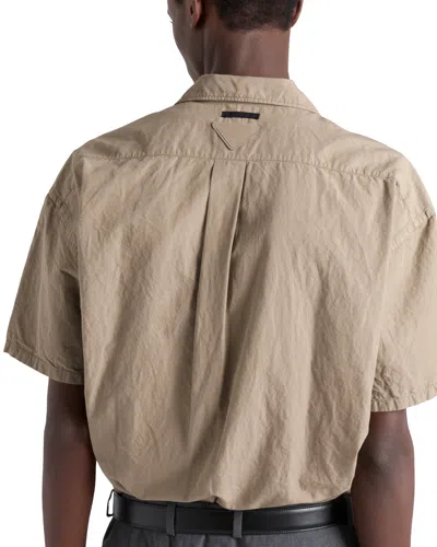 Prada Cotton-blend Shirt In Gray