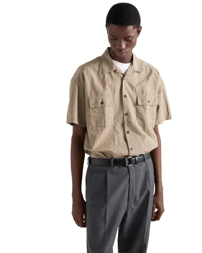 Prada Cotton-blend Shirt In Gray