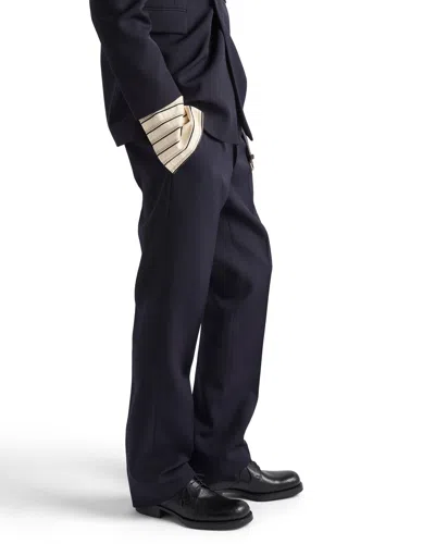 Prada Wool Pants In Navy