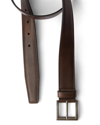 Prada Antiqued Leather Belt In Brown