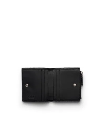 Prada Small Leather Wallet In Black