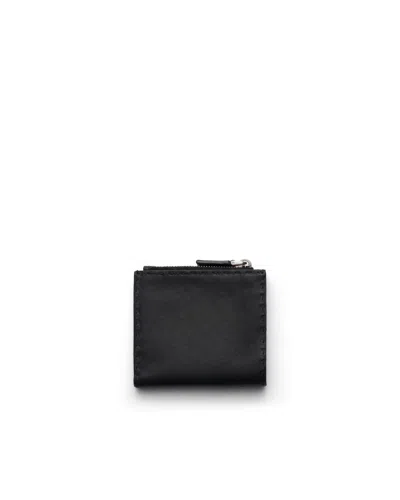 Prada Small Leather Wallet In Black