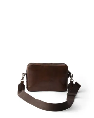 Prada Leather Shoulder Bag In Brown
