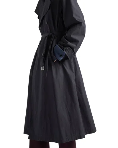 Prada Cotton Blend Coat In Black