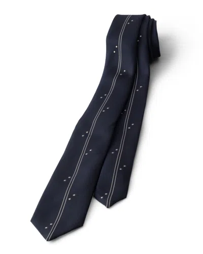 Prada Silk Tie In Navy