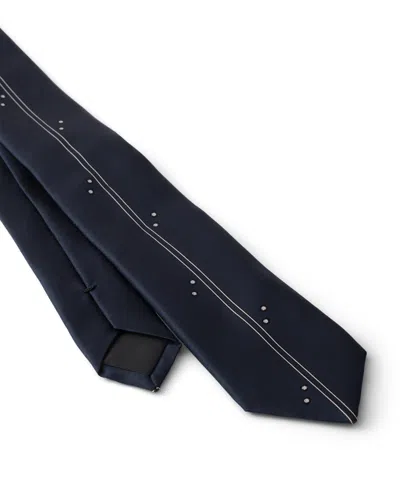 Prada Silk Tie In Navy