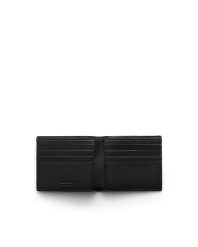 Prada Antiqued Leather Wallet In Black