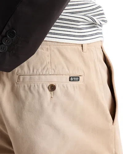 Prada Gabardine Pants In Neutral
