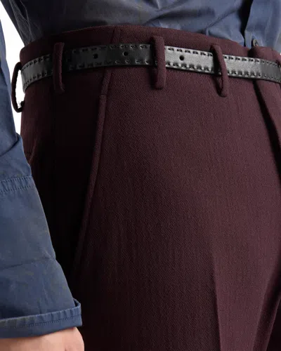 Prada Wool Pants In Burgundy