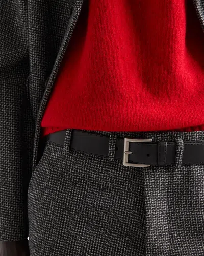 Prada Antiqued Leather Belt In Black