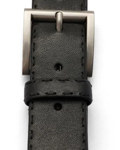 Prada Antiqued Leather Belt In Black