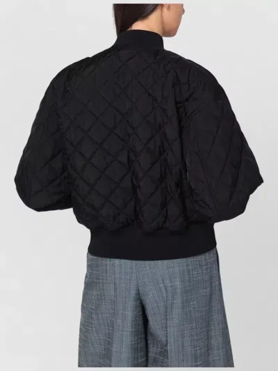 Jil Sander Diamond-quilted Twill Padded Bomber Jacket In Neutral