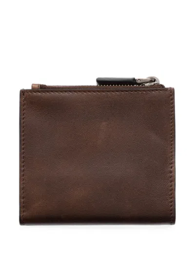 Prada Small Leather Wallet In Brown