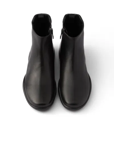 Prada Toblach Nappa Leather Booties In Black