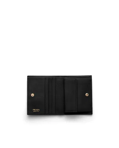 Prada Small Leather Wallet In Black