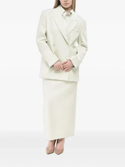 Super Blond Double-breasted Oversized Blazer In Neutral