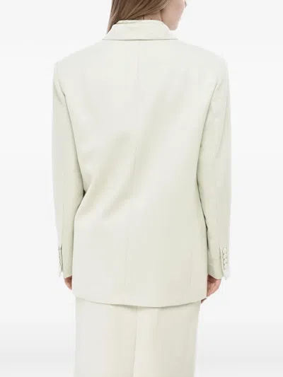Super Blond Double-breasted Oversized Blazer In Neutral