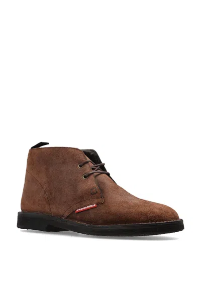 Dsquared2 Round-toe Ankle Boots In Brown
