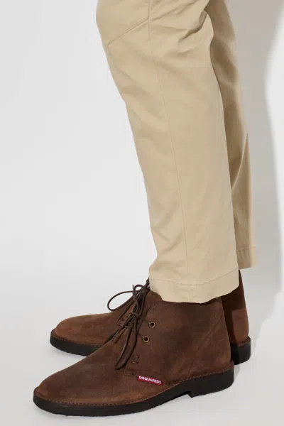 Dsquared2 Round-toe Ankle Boots In Brown