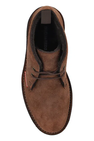 Dsquared2 Round-toe Ankle Boots In Brown