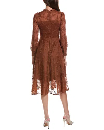 Burryco Brown Solid Midi Dress In Brown