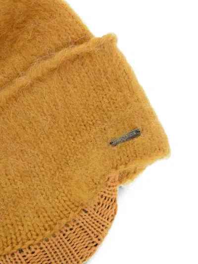 Dsquared2 Pom-pom Visor Beanie Hat In Yellow