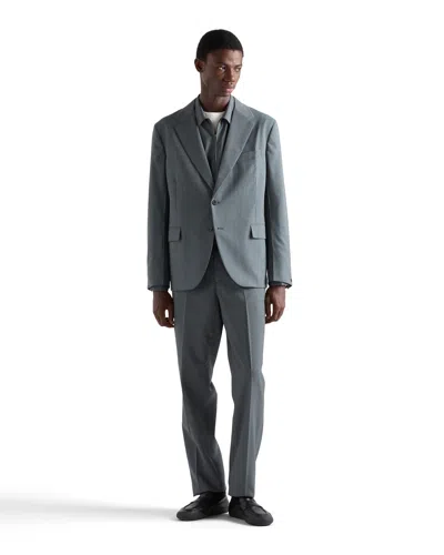 Prada Single-breasted Wool Jacket In Uniform Gray