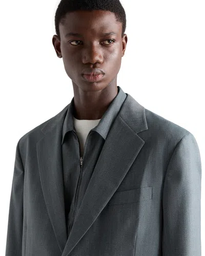 Prada Single-breasted Wool Jacket In Uniform Gray