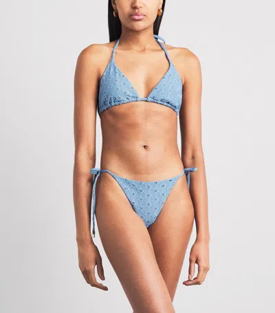 Devon Windsor Elis Triangle Bikini Top In Blue