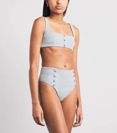 Devon Windsor Herringbone Mya Bikini Top In Blue