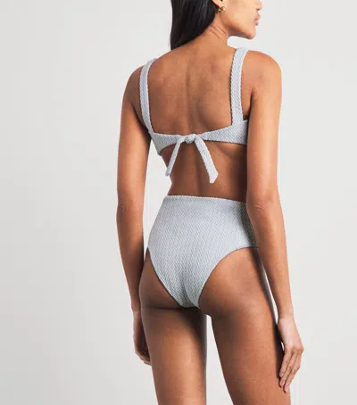 Devon Windsor Herringbone Mya Bikini Top In Blue
