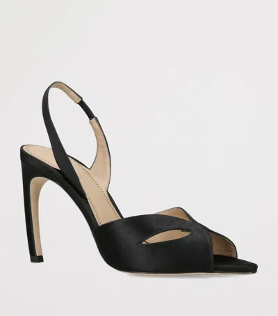Victoria Beckham Satin Harlow Mask Slingback Heels 100 In Black
