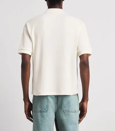 Aboutblank About:blank Piqué Script Polo Shirt In Neutral