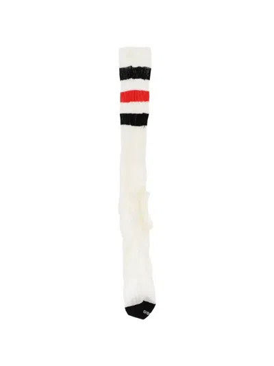 Dsquared2 Striped Ribbed Socks In White