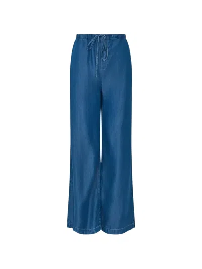 Patrick Assaraf Drawstring-waist Stonewashed Jeans In Blue