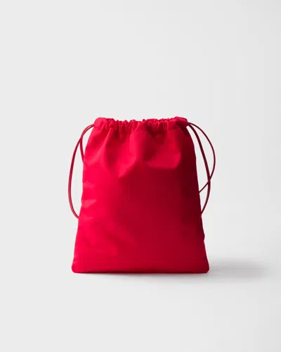 Prada Drawstring Clutch In Red