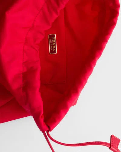Prada Drawstring Clutch In Red