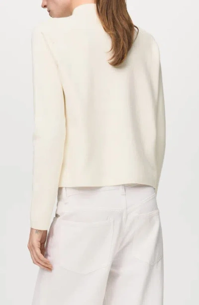 Mango Mock Neck Sweater In White