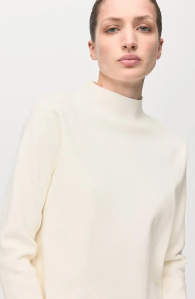Mango Mock Neck Sweater In White
