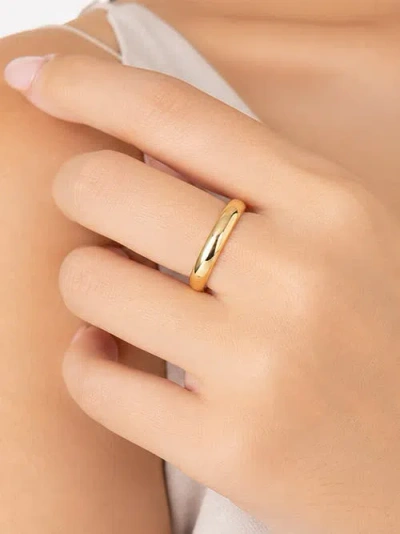 Devata 4mm Dome Forever Band Ring In Gold