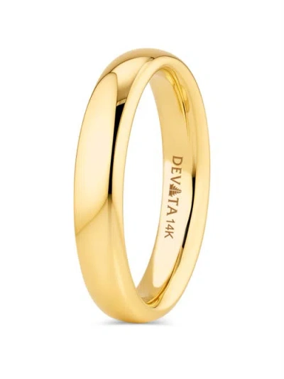Devata 4mm Dome Forever Band Ring In Gold