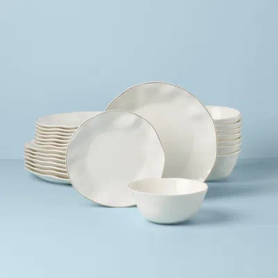 Lenox Blue Bay White 24-piece Dinnerware Set In White