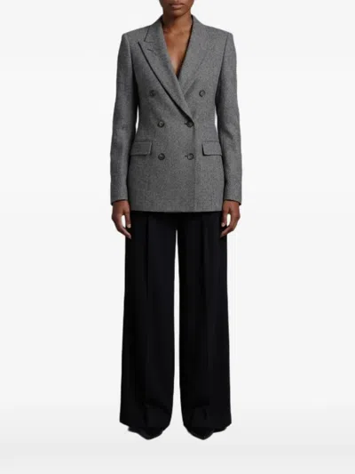Tagliatore Paris Herringbone-pattern Double-breasted Blazer In Gray