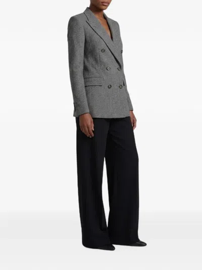 Tagliatore Paris Herringbone-pattern Double-breasted Blazer In Gray