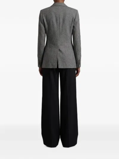 Tagliatore Paris Herringbone-pattern Double-breasted Blazer In Gray