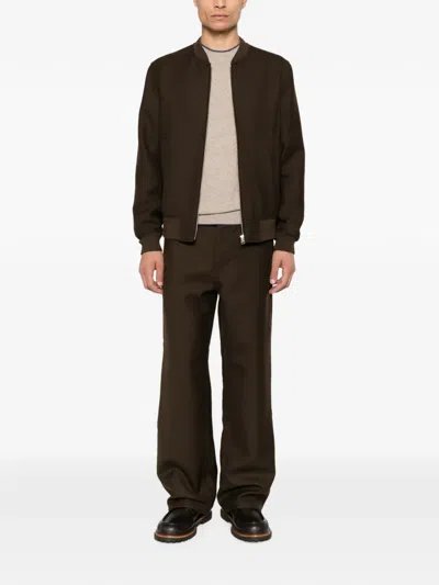 Sandro Belt-loop Pocket Trousers In Brown
