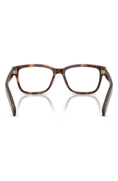 Prada 55mm Rectangular Optical Glasses In Brown